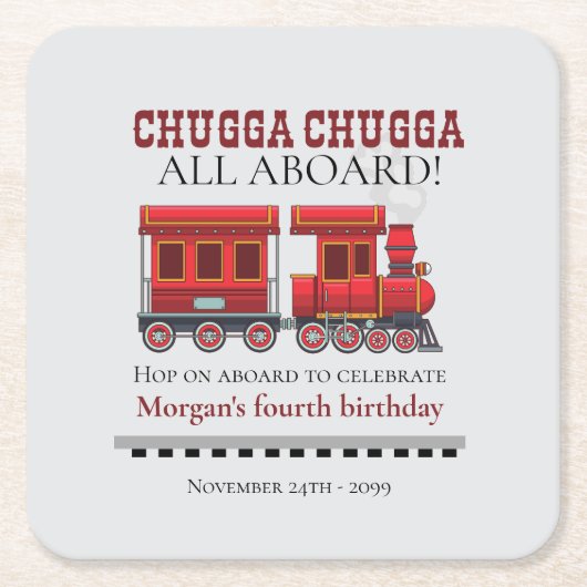 Elke Leeftijd Verjaardagsfeest Schattigee Rode Wes Kartonnen Onderzetters (Voorkant)