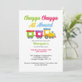 Elke leeftijd verjaardagsfeestje Chugga Choo kleur Kaart (Staand voorkant)