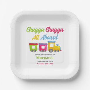 Elke leeftijd verjaardagsfeestje Chugga Choo kleur Papieren Bordje