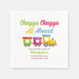 Elke leeftijd verjaardagsfeestje Chugga Choo kleur Servet