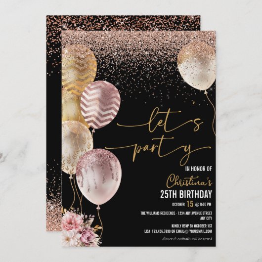 Elke leeftijd verjaardagsfeestje kaart (Voorkant / Achterkant)