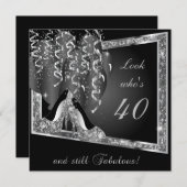 Elke leeftijd verjaardagsfeestje | Silver Glitter Kaart (Voorkant / Achterkant)