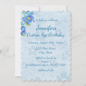 Elke leeftijd verjaardagsfeestje Vergeet-me-niet B Kaart (Achterkant)