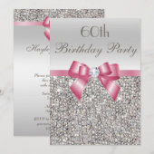 Elke leeftijd verjaardagsfeestje zilveren paillett kaart (Voorkant / Achterkant)