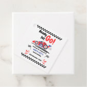 Elke leeftijd verjaardagsklaar ingesteld op rode b bedankjes labels (In situ)