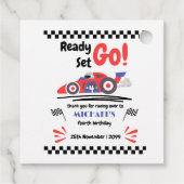 Elke leeftijd verjaardagsklaar ingesteld op rode b bedankjes labels (Achterkant)