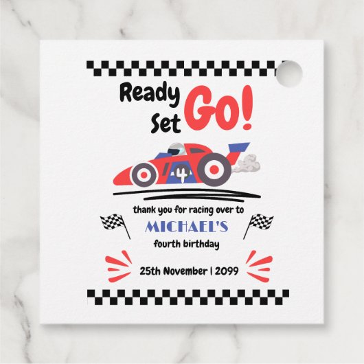 Elke leeftijd verjaardagsklaar ingesteld op rode b bedankjes labels (Achterkant)