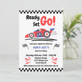 Elke leeftijd verjaardagsrace op over Red Blue Rac Kaart (Staand voorkant)