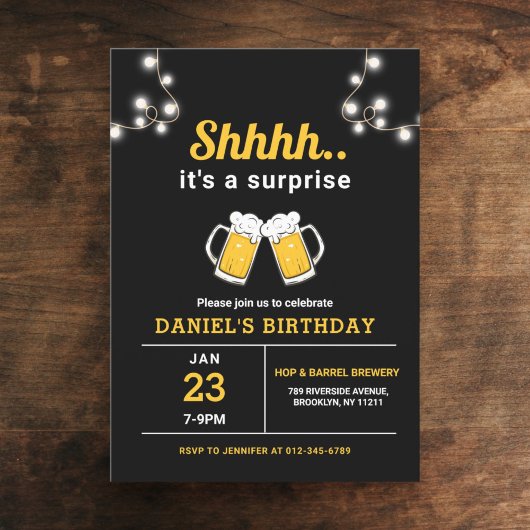 Elke leeftijd verrassingsbier verjaardagsfeestje kaart