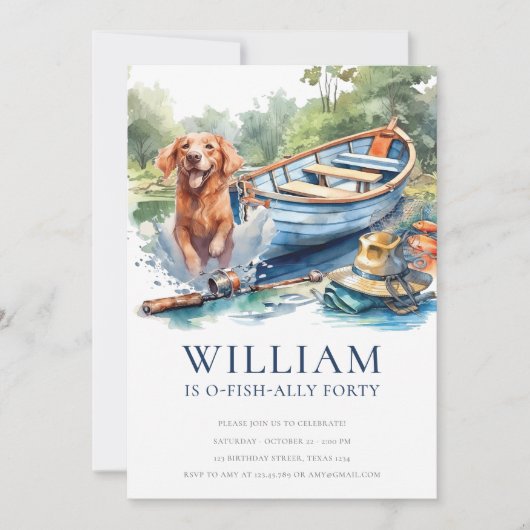 Elke leeftijd Volwassen Gevist Verjaardagsfeestje Kaart (Voorkant)