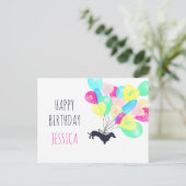 Elke leeftijd Waterverf ballon Dachshund Birthday Briefkaart (Staand voorkant)