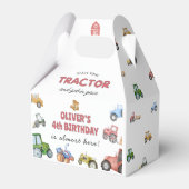 Elke leeftijd Waterverf tractor verjaardag Bedankdoosjes (Voorkant Zijde)