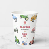 Elke leeftijd Waterverf tractor verjaardag Papieren Bekers (Achterkant)