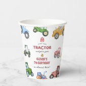 Elke leeftijd Waterverf tractor verjaardag Papieren Bekers (Voorkant)