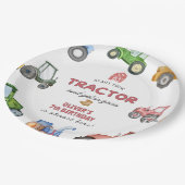 Elke leeftijd Waterverf tractor verjaardag Papieren Bordje (Gekanteld)
