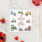 Elke leeftijd Waterverf tractor verjaardag Servet (Insitu)