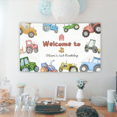 Elke leeftijd Waterverf tractor verjaardag Spandoek