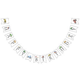 Elke leeftijd Waterverf tractor verjaardag Vlaggetjes