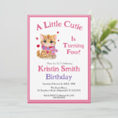 ELKE LEEFTIJD Waterverf Valentijnsdag Kat Verjaard Kaart (Staand voorkant)