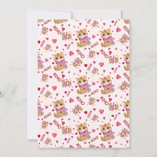 ELKE LEEFTIJD Waterverf Valentijnsdag Kat Verjaard Kaart (Achterkant)