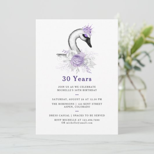 Elke Leeftijd Waterverf Zwangbloem Birthday Party Kaart (Staand voorkant)