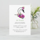 Elke Leeftijd Waterverf Zwangbloem Birthday Party Kaart (Staand voorkant)