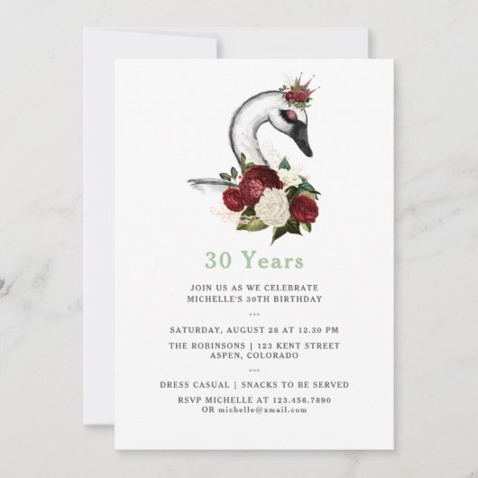 Elke Leeftijd Waterverf Zwangbloem Birthday Party Kaart (Voorkant)