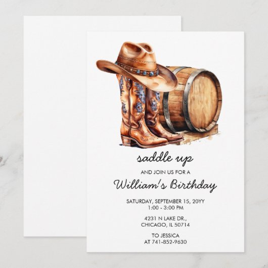 Elke leeftijd zadelt rustieke Westerne verjaardags Kaart (Voorkant / Achterkant)