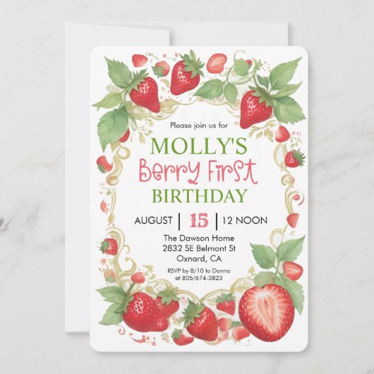 ELKE LEEFTIJD - Zeer bessenaardbei - Birthday Kaart (Voorkant)