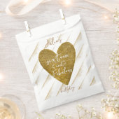 Elke leeftijd Zestien & Fabulous Gold Glitter Hear Bedankzakje (Geknipt)