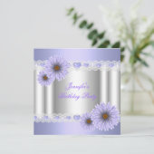 Elke leeftijd  Zilver Lila Ventilatorpartij Kaart (Staand voorkant)