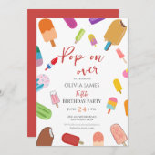 Elke leeftijd zomer ijs verjaardag kaart (Voorkant / Achterkant)