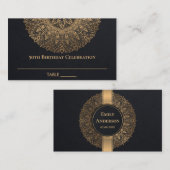 ELKE LEEFTIJD ZWART GOUD MANDALA 50E BIRTHDAY PLAATSKAARTJE (Voorkant / Achterkant)