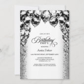 Elke leeftijd zwart-witte ballonnen verjaardagsfee kaart (Voorkant)