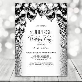 Elke leeftijd zwarte witte ballonnen verrassing ve kaart