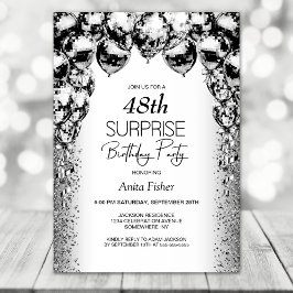 Elke leeftijd zwarte witte ballonnen verrassing ve kaart