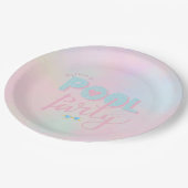 Elke leeftijd zwembad feest verjaardag papieren bordje (Gekanteld)