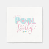 Elke leeftijd zwembad feest verjaardag servet (Voorkant)