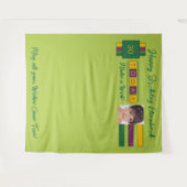 Elke leeftijdfoto groene verjaardagsachtergrond wandkleed (Voorkant (horizontaal))