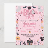 ELKE LEEFTIJDSE VROUW Halloween meisje roze uitnod Kaart (Voorkant / Achterkant)