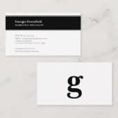 Elke letter, Eenvoudig Deluxe wit landschap Visitekaartje (Voorkant / Achterkant)