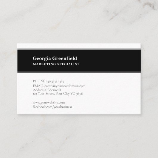 Elke letter, Eenvoudig Deluxe wit landschap Visitekaartje (Voorkant)