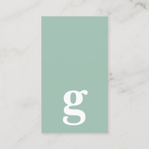 Elke letter, Eenvoudige Deluxe aqua groen Visitekaartje