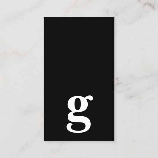 Elke letter, Simple Deluxe zwart-wit Visitekaartje (Achterkant)