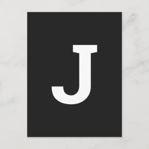 Elke Letter zwart Modern Stijlvol Initiaal Briefkaart
