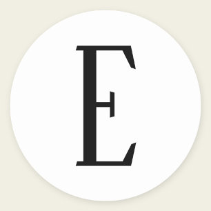 Elke letter Zwart & Wit of doe-het-zelf kleuren Ronde Sticker