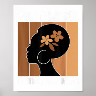 Elke maand in het zwart Melanine Vrouwen Zwart Ges Poster