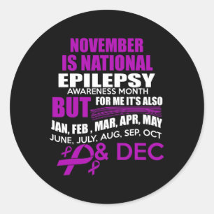 Elke maand is Epilepsie Bewustzijn Maand Voor Mij! Ronde Sticker