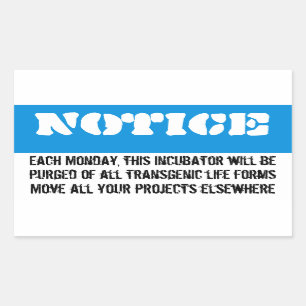 Elke maandag wordt deze koelkast gereinigd rechthoekige sticker