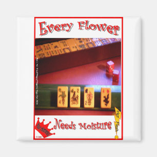 Elke Mahjong Flower heeft vocht nodig! Magneet